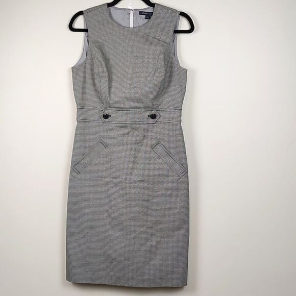 Brooks Brothers Classic Black & White Houndstooth Sleeveless Sheath Dress - Picture 1 of 10